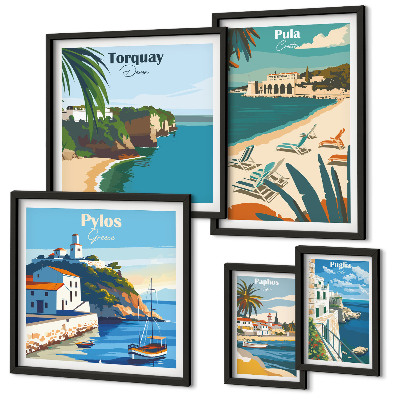Pared galería de arte Paisajes costeros de Europa