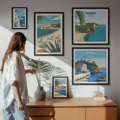 Pared galería de arte Paisajes costeros de Europa