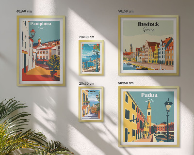 Set de 5 cuadros para salón Vistas arquitectónicas de ciudades europeas