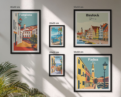Set de 5 cuadros para salón Vistas arquitectónicas de ciudades europeas