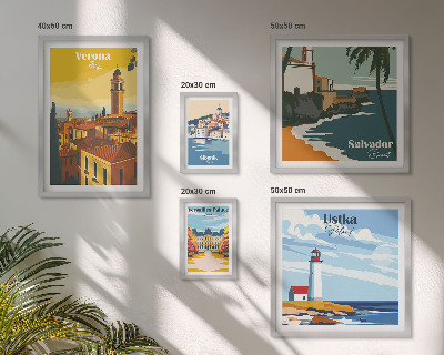 Conjunto de cuadros decorativos Paisajes urbanos con faroles