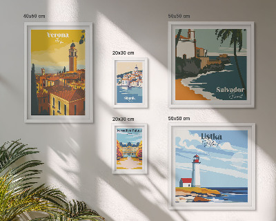 Conjunto de cuadros decorativos Paisajes urbanos con faroles