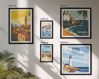 Conjunto de cuadros decorativos Paisajes urbanos con faroles
