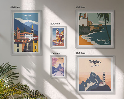 Set de 5 cuadros para salón Paisajes urbanos europeos