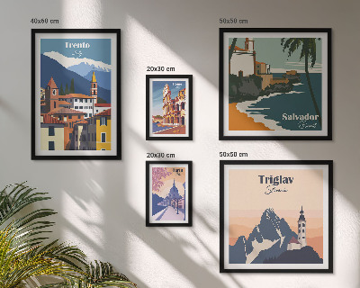 Set de 5 cuadros para salón Paisajes urbanos europeos