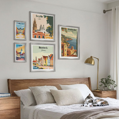 Conjunto de cuadros decorativos Paisajes de ciudades europeas