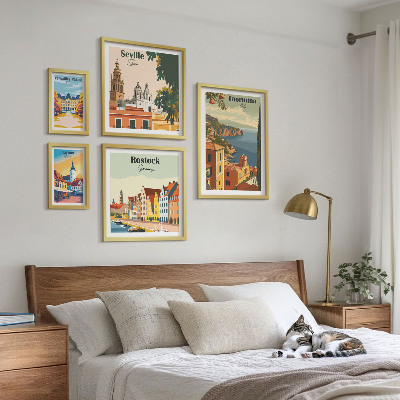 Conjunto de cuadros decorativos Paisajes de ciudades europeas