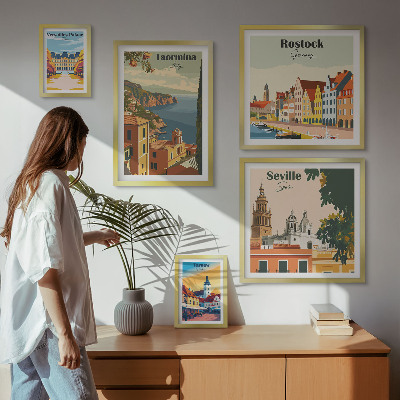 Conjunto de cuadros decorativos Paisajes de ciudades europeas