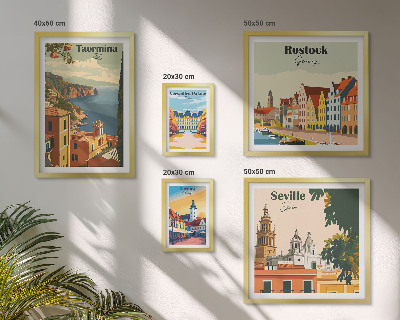 Conjunto de cuadros decorativos Paisajes de ciudades europeas
