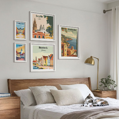 Conjunto de cuadros decorativos Paisajes de ciudades europeas