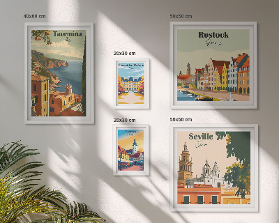 Conjunto de cuadros decorativos Paisajes de ciudades europeas