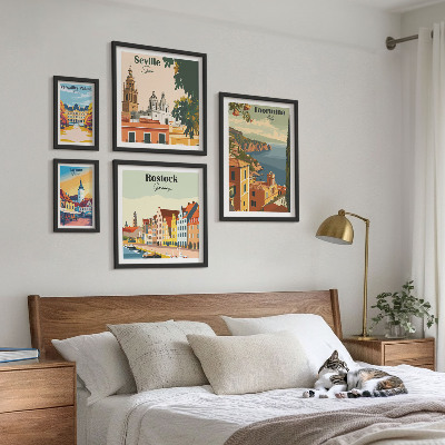 Conjunto de cuadros decorativos Paisajes de ciudades europeas