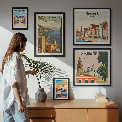 Conjunto de cuadros decorativos Paisajes de ciudades europeas