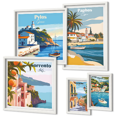 Pared galería de arte Paisajes marinos de ciudades europeas