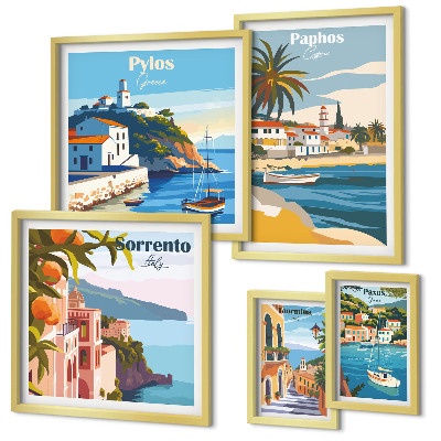 Pared galería de arte Paisajes marinos de ciudades europeas