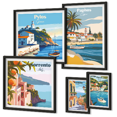 Pared galería de arte Paisajes marinos de ciudades europeas