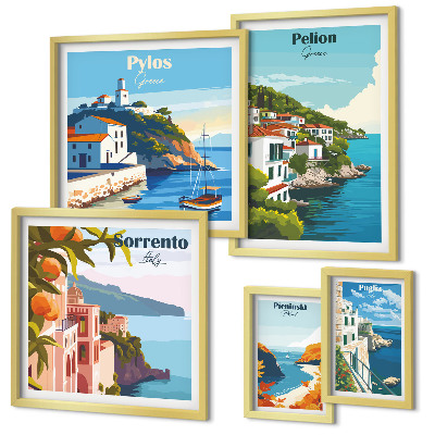 Conjunto de cuadros decorativos Paisajes de las islas griegas