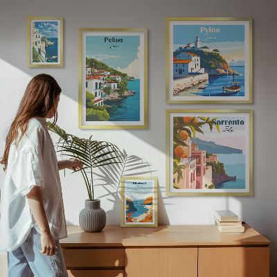 Conjunto de cuadros decorativos Paisajes de las islas griegas