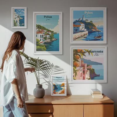 Conjunto de cuadros decorativos Paisajes de las islas griegas