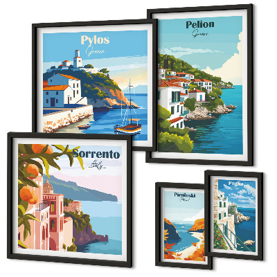 Conjunto de cuadros decorativos Paisajes de las islas griegas