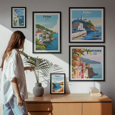 Conjunto de cuadros decorativos Paisajes de las islas griegas
