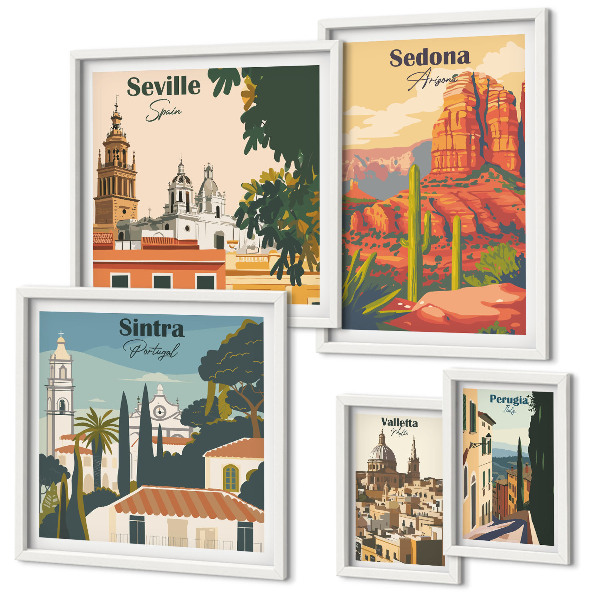 Pared galería de arte Paisajes turísticos del mundo