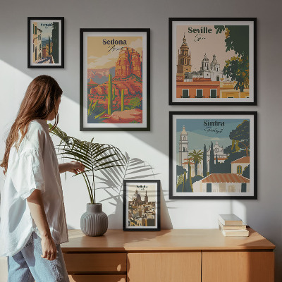 Pared galería de arte Paisajes turísticos del mundo