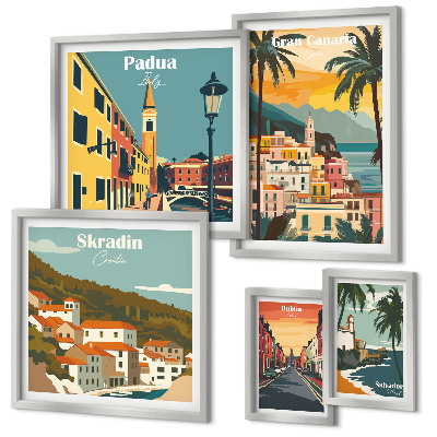 Conjunto de cuadros decorativos Paisajes de ciudades europeas
