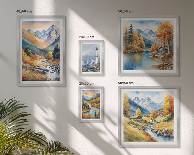 Pared galería de arte Faro de ríos de montaña
