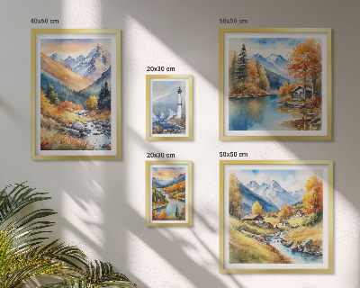 Pared galería de arte Faro de ríos de montaña