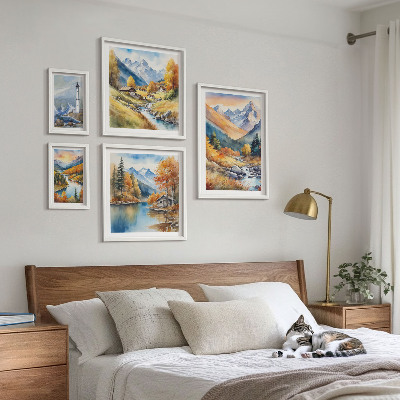 Pared galería de arte Faro de ríos de montaña