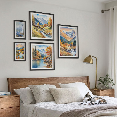 Pared galería de arte Faro de ríos de montaña