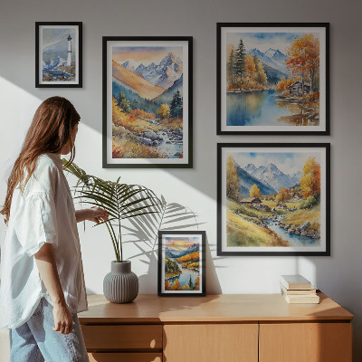 Pared galería de arte Faro de ríos de montaña