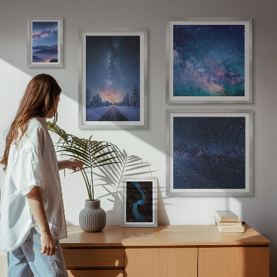 Conjunto de cuadros decorativos Paisajes nocturnos cósmicos