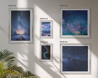 Conjunto de cuadros decorativos Paisajes nocturnos cósmicos