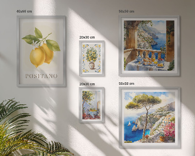 Conjunto de cuadros decorativos Toques cítricos al estilo mediterráneo