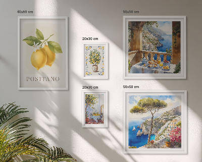 Conjunto de cuadros decorativos Toques cítricos al estilo mediterráneo