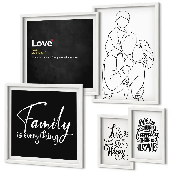 Cuadro para galería de arte diseño sobre valores familiares de amor y cercanía