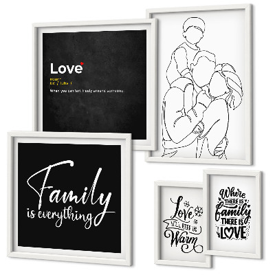 Pared galería de arte Valores familiares de amor y cercanía