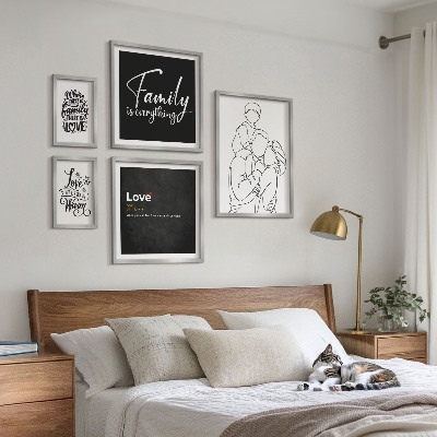 Pared galería de arte Valores familiares de amor y cercanía