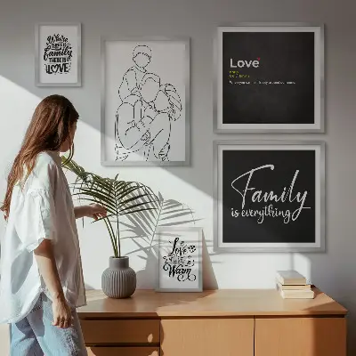 Cuadro para galería de arte diseño sobre valores familiares de amor y cercanía
