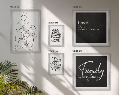 Pared galería de arte Valores familiares de amor y cercanía