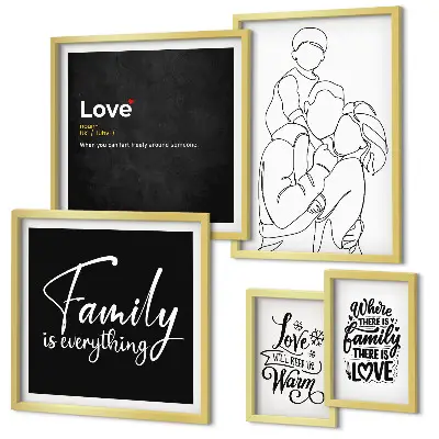 Cuadro para galería de arte diseño sobre valores familiares de amor y cercanía