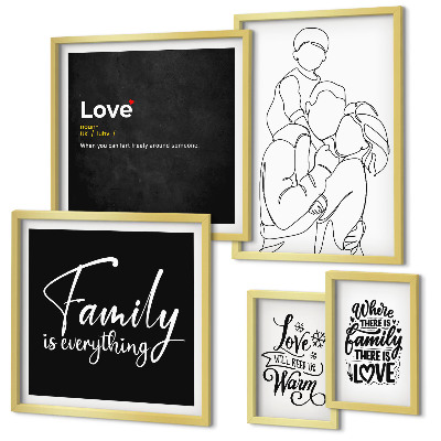 Pared galería de arte Valores familiares de amor y cercanía