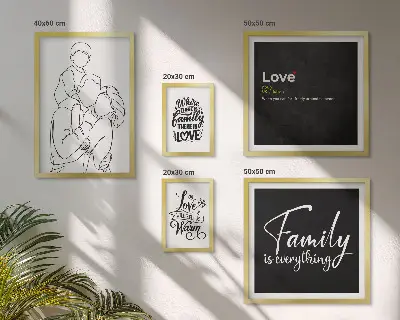 Cuadro para galería de arte diseño sobre valores familiares de amor y cercanía