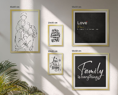 Pared galería de arte Valores familiares de amor y cercanía
