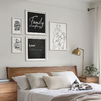 Pared galería de arte Valores familiares de amor y cercanía