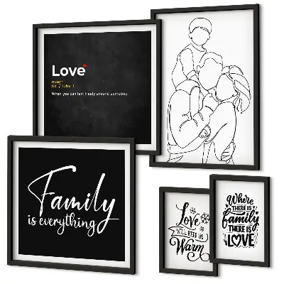 Cuadro para galería de arte diseño sobre valores familiares de amor y cercanía
