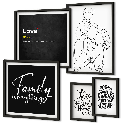 Pared galería de arte Valores familiares de amor y cercanía