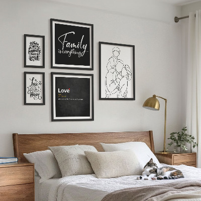 Pared galería de arte Valores familiares de amor y cercanía